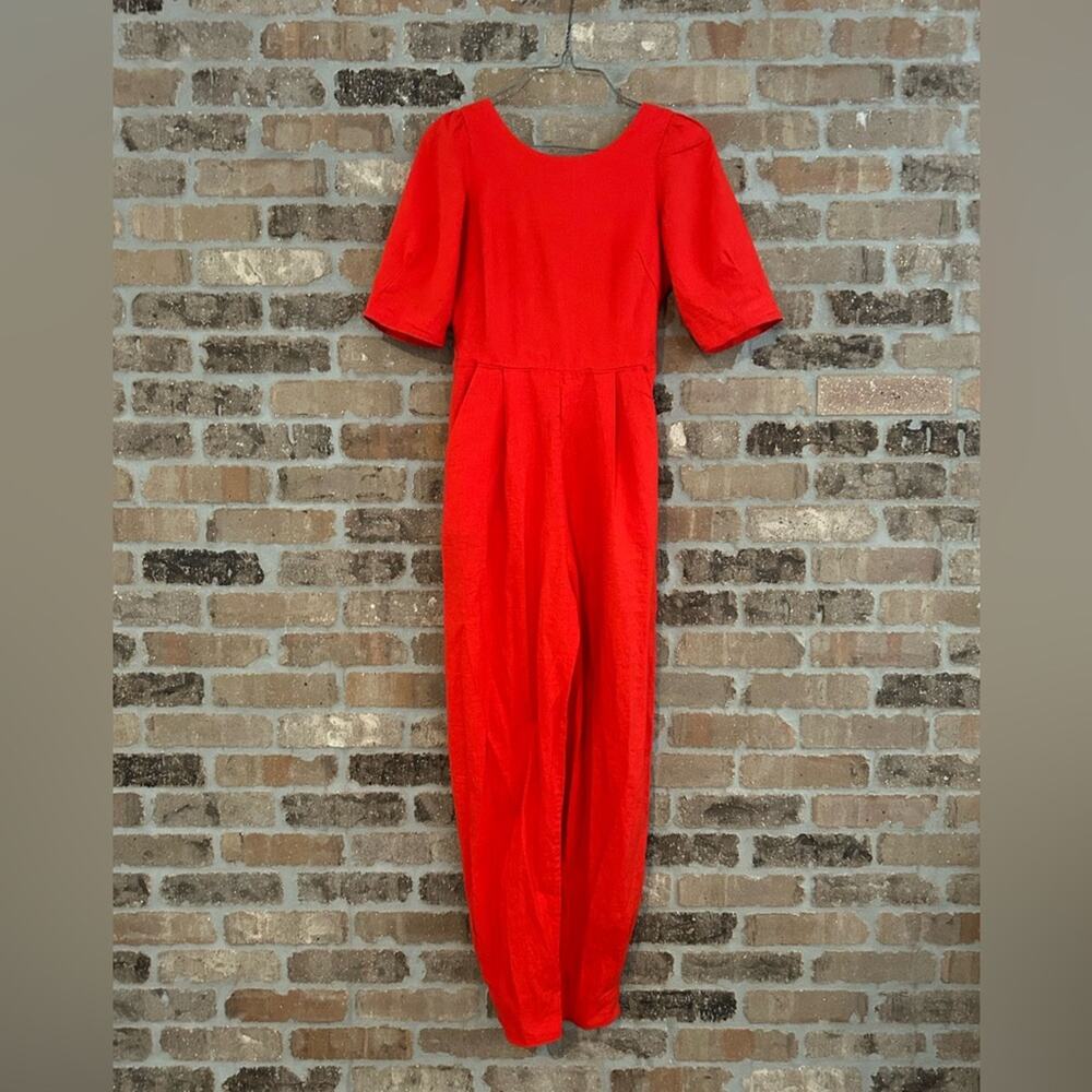 FARM Rio Red Short-Sleeve Jumpsuit - Picture 6 of 14
